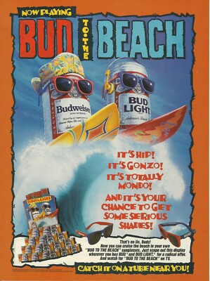 1989 Budweiser Bud Light Beer vintage print ad 80's advertisement