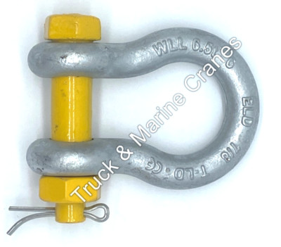 CRANE BOW SHACKLE HOOK 6.5 TONNE TON T CAPACITY LIFTING HOISTING CERTIFICATED