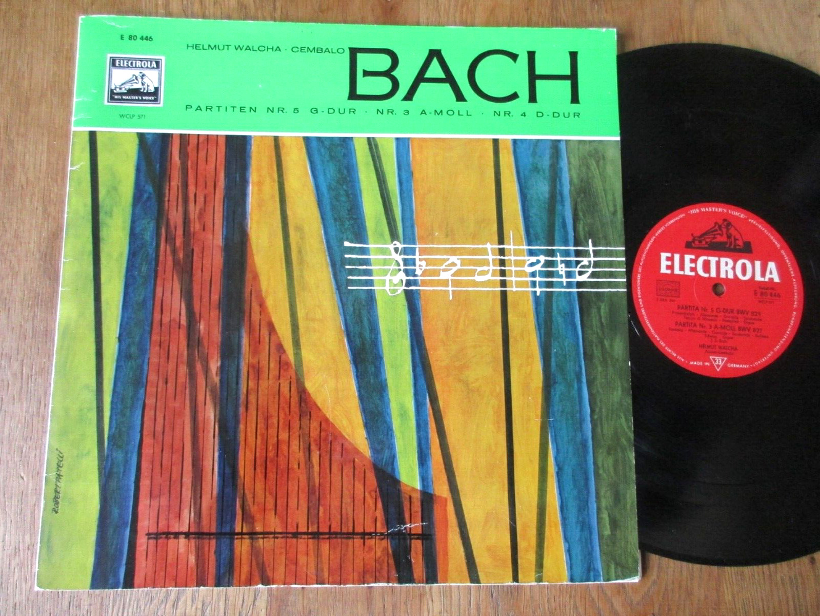 Bach - Partitas 5, 3 & 4 / Helmut Walcha / Electoral 80 446 Mono Ed1 Germany NM