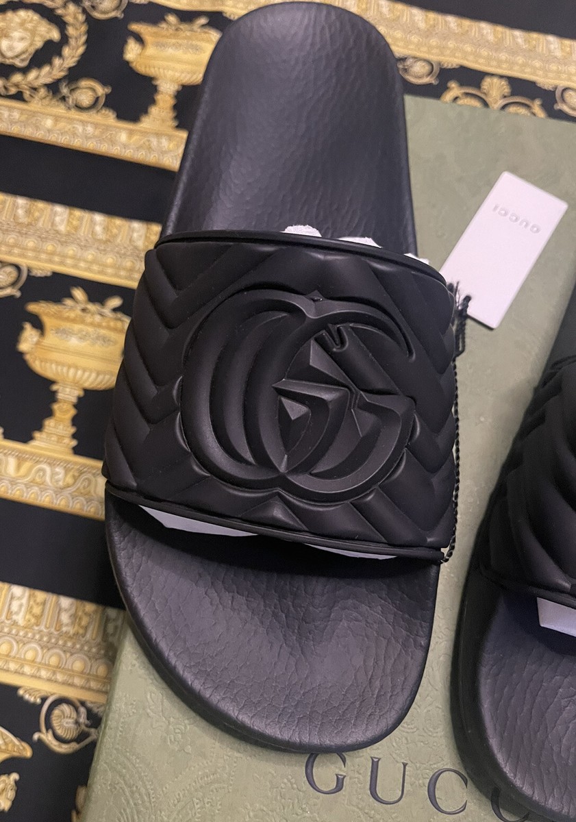 NEW IN BOX AUTH GUCCI GG Matelasse Quilted Slides Sandal 601041 Sz - Main Image