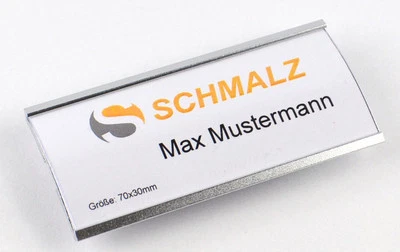 5 x Modisches Namensschild aus eloxiertem Aluminium mit Magnet