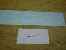 Schwinn Approved Large Curved Script Top Tube 26" Mens Bicycle Decal Set