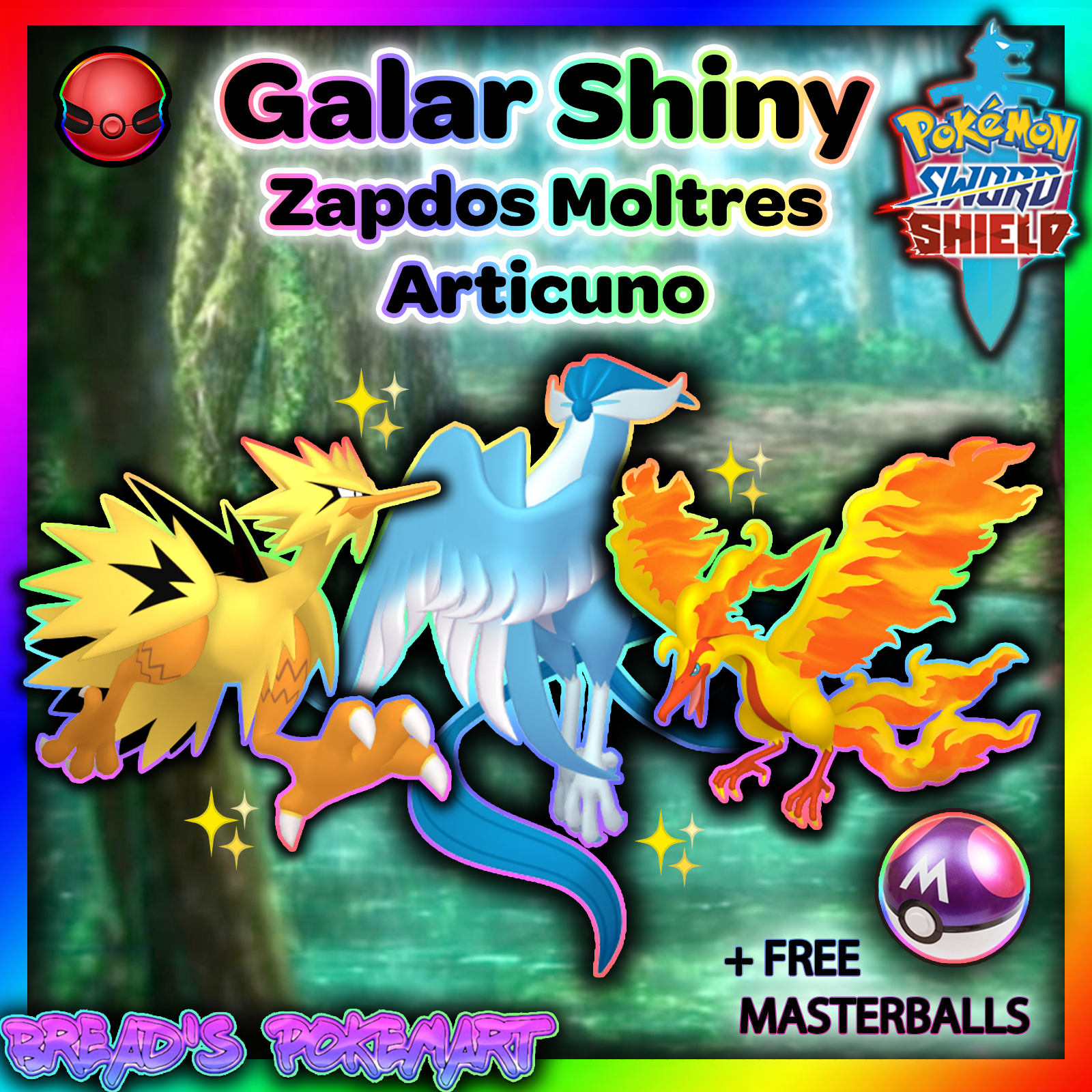 Pokémon Sword/Shield: como pegar Articuno, Zapdos e Moltres shiny