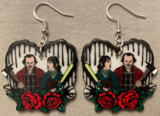 SHINING JACK & WENDY TORRANCE HEART EARRINGS - Acrylic w/SS Ear Wires NICHOLSON
