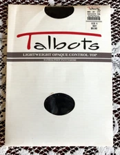 Talbots Lightweight Opaque Control Top Sandal Foot Pantyhose Size A Navy