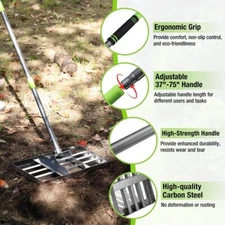 WORKPRO Lawn Leveling Rake, Heavy Duty Leveling Rake with 17” x 10” Ground Plate
