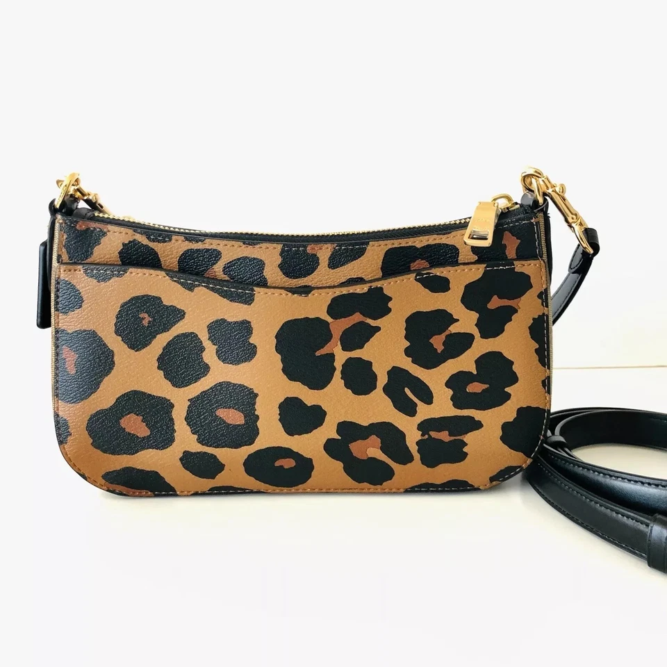 COACH Leopard Georgie Baguette Light Saddle Multi Crossbody Bag 10011161JAX NWT - Image 2 of 4