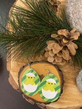 Easter -5 Faux Leather teardrop earrings