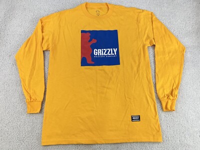 Grizzly Griptape T-Shirt OG Mini Bear Gray Long Sleeve Skate Tee Mens Medium
