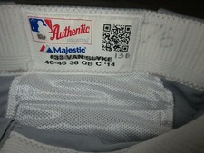 LA Los Angeles Dodgers Scott Van Slyke MLB game worn Majestic Baseball Pants 42