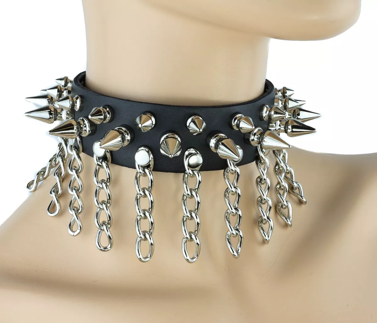 Gothic leather shop choker