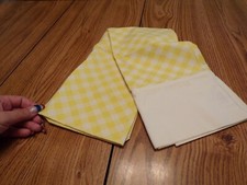 Vintage 1 Standard Pillow Case Yellow & White Checkered