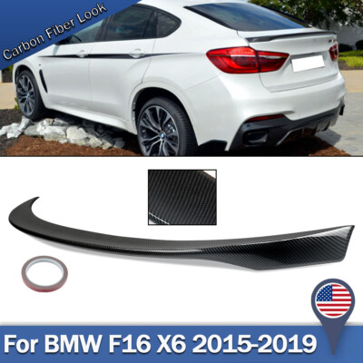 Carbon Look For 2015-2020 BMW F16 X6 F86 X6M Rear Spoiler Wing Lip M Performance