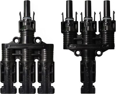 1 Pair T Branch PV Solar panel Cable Connectors IP67 Male&Female