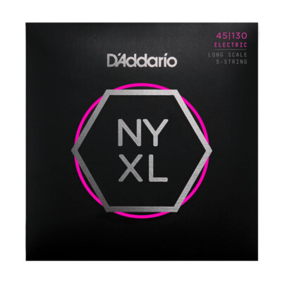 D'Addario NYXL Bass Guitar Strings; long scale - 5-Strings set gauges 45-130