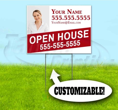 FOR SALE CUSTOM REALTOR 18x24 Yard Sign WITH STAKE Corrugated Bandit ...