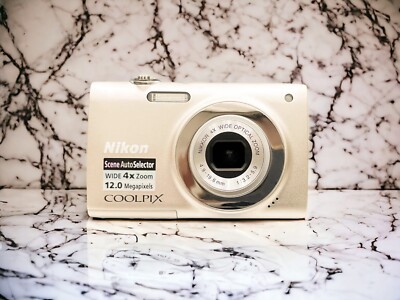 Beige Camera Aesthetic Nikon Coolpix S2500 12MP Compact Digital
