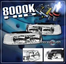1999-2002 Chevy Silverado2000-2006 Tahoe Suburban Crystal Headlightshid Chrome
