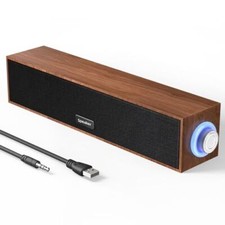Uakinat Computer Speakers,Wooden Multimedia Digital Speaker,USB Powered 3.5mm