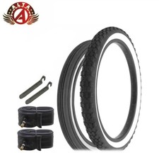 SCHWINN STYLE WHITEWALL 16 X 1-3/4 S7 TIRE & 20 X 2.125 S2 KNOBBY TIRE 6PC SET.