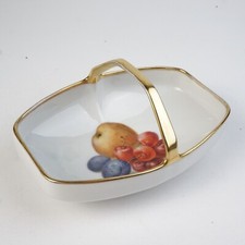 Thomas Bavaria Porzellan Körbchen Obstdekor mit Goldrand Vintage