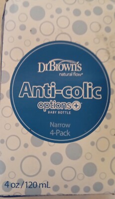 Dr. Brown's Options+ Narrow Anti-colic Baby Bottle Level 1 4oz 4-Pack New