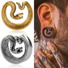 2PCS Snake Saddle Plugs Tunnels Piercing Expander Studs Body Piercing Jewelry