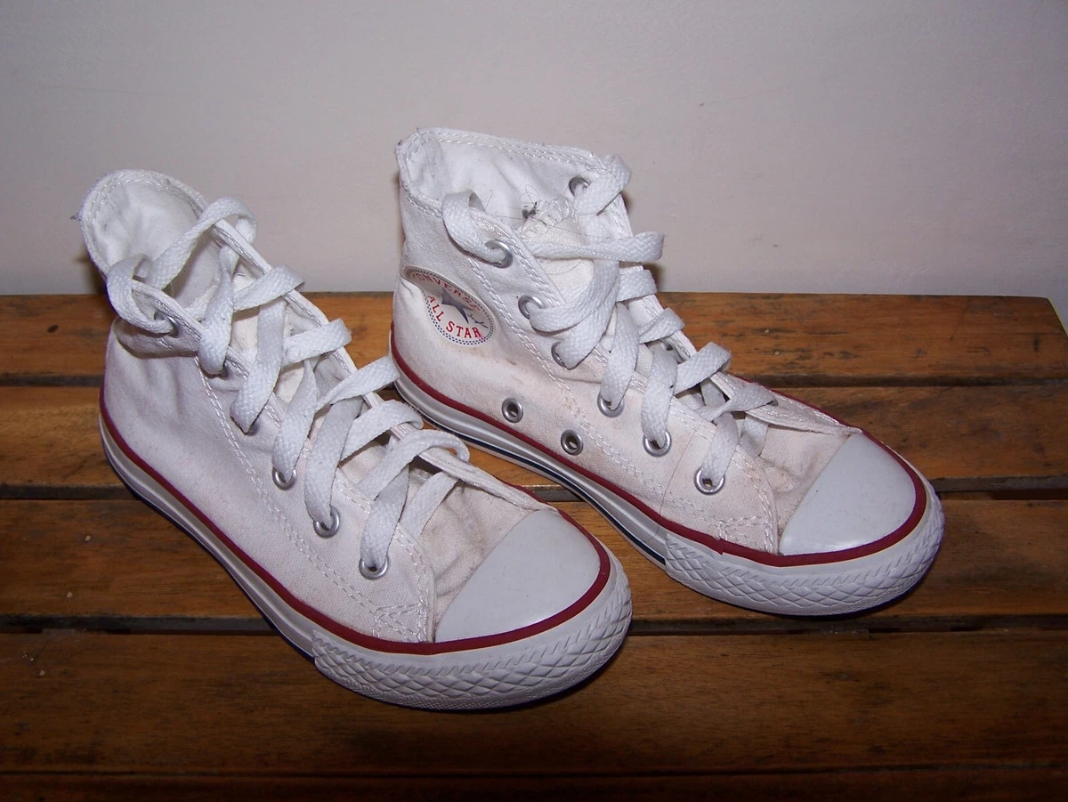 Converse White Hi Top Trainers Size 12 kids