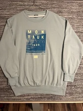 Montauk Surf Paradise Men’s XL Pullover Outdoor Fishing Surfing Sweatshirt