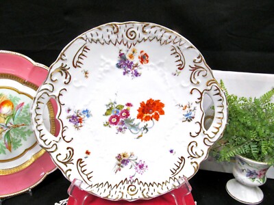 Carlsbad Austria platter with handles Victoria Austria floral carnation embossed