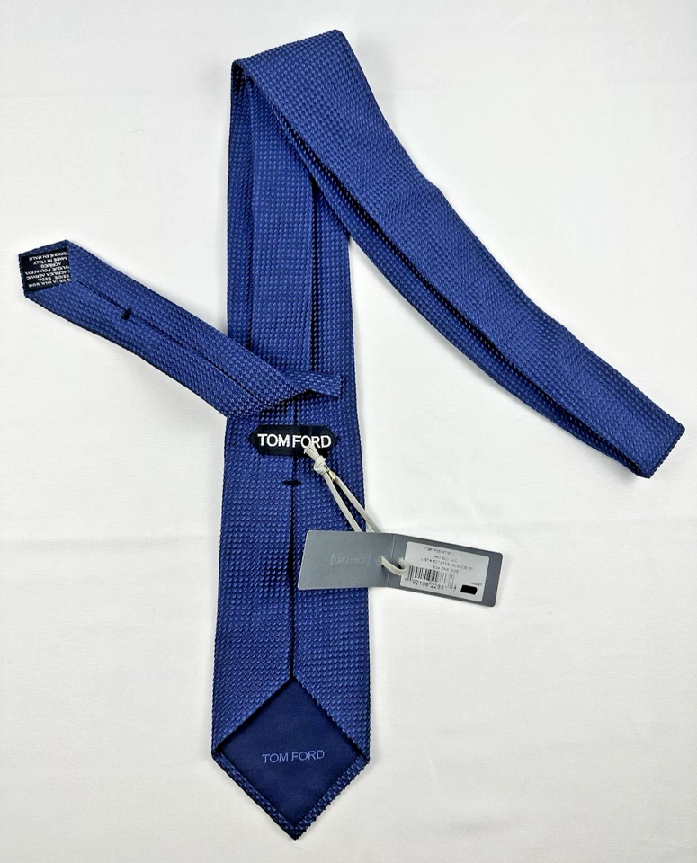 Corbata geométrica TOM FORD azul marino para hombre - ¡NUEVA con etiquetas! - Hecho en Italia orig. $260 Foto 2 de 4
