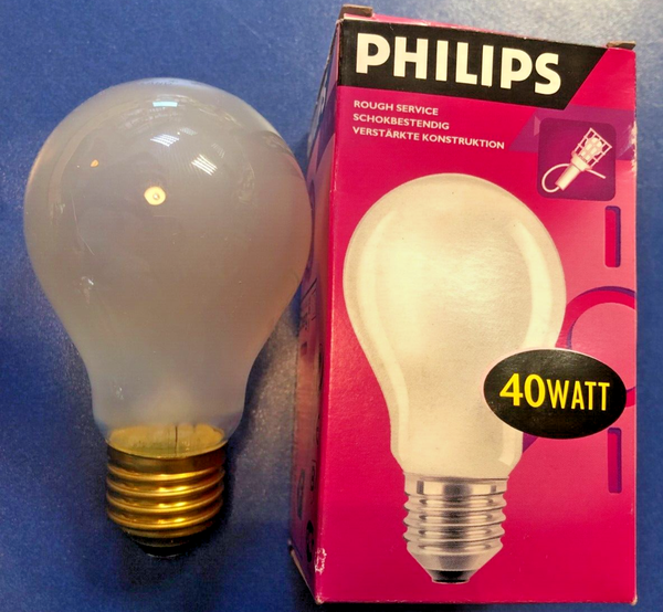 Philips Echte Stoß Feste GlÜHlampe 230V 40W E27 Matt GlüHbirne Dimmbar !!!-image