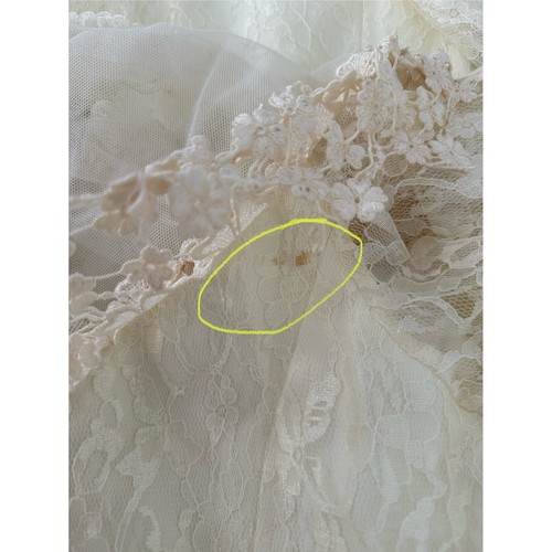Vintage Wedding Dress ivory High Neck Long Sleeve Bridal Gown beaded size XS S - Picture 9 of 12
