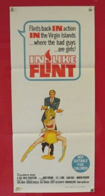 IN LIKE FLINT ORIGINAL 1967 CINEMA DAYBILL FILMPLAKAT James Coburn 60er