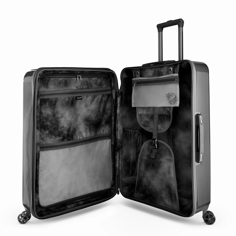 Vacay Glisten Collection Hardside ExpandableLuggage Spinner Checked 28" Black - Image 2 of 4