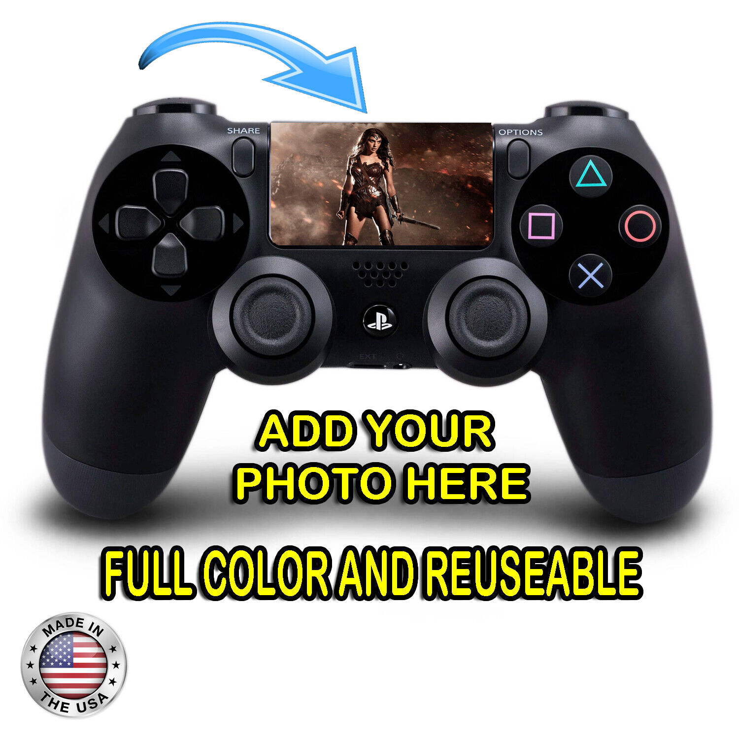 Personalized PS4 Controller Custom Full Color Decal Removable Reusable |