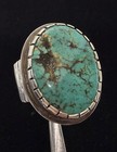 Giant Vintage Old Pawn Native American Sterling Turquoise Matrix Ring sz13.5 30g — photo 2