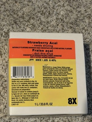 Starbucks Strawberry Acai Refresher Concentrate Base 8X BB 05/26