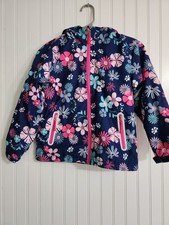 Top Sky Kids Fleece Lined Windbreaker Jacket Girls Size L 10/12 Blue Pink
