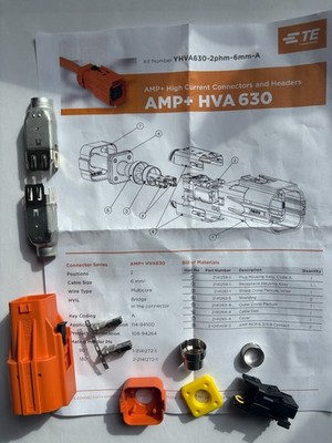 Automotive HV Stecker TE Connectivity HVA630-2PHM-6MM-A HVA-630 Serie Kit Set