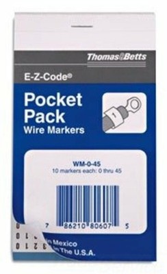 Thomas and Betts WM0THRU9 WIRE Marker BOOK