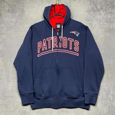 NFL New England Patriots American Football Team Hoodie Mens XL Blue Fleece Lined