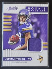 2020 Absolute Rookie Materials #13 Justin Jefferson Mint/Near Mint Card. rookie card picture