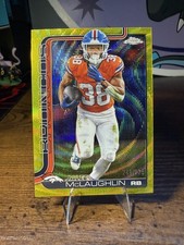 2025 Topps Chrome Jaleel McLaughlin #90 Yellow Wave Refractor /275 Broncos