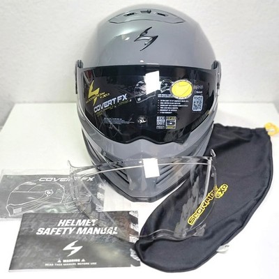 scorpion covert-x solid cement grey matt jet helmet Chin Mount for Covert X Available in a Gloss Black finish Scorpion EXO CV2-0055 Covert 2