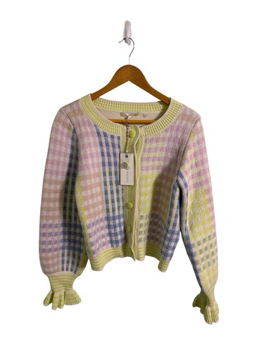 NWT LoveShackFancy Keoni Wool Blend Cardigan in Mint Jelly Size Small