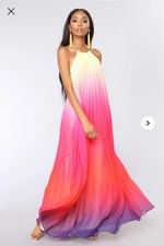 Fashion Nova Sunset Ombre Dress Medium NWT