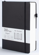 Thick Bullet Notebook with 366 Numbered Pages, A5 Dotted Journal for Writing ...