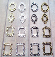 1:48 Dolls House Miniature Set: 16 Micro Frames Mirror Picture Photo Avg.10x13mm