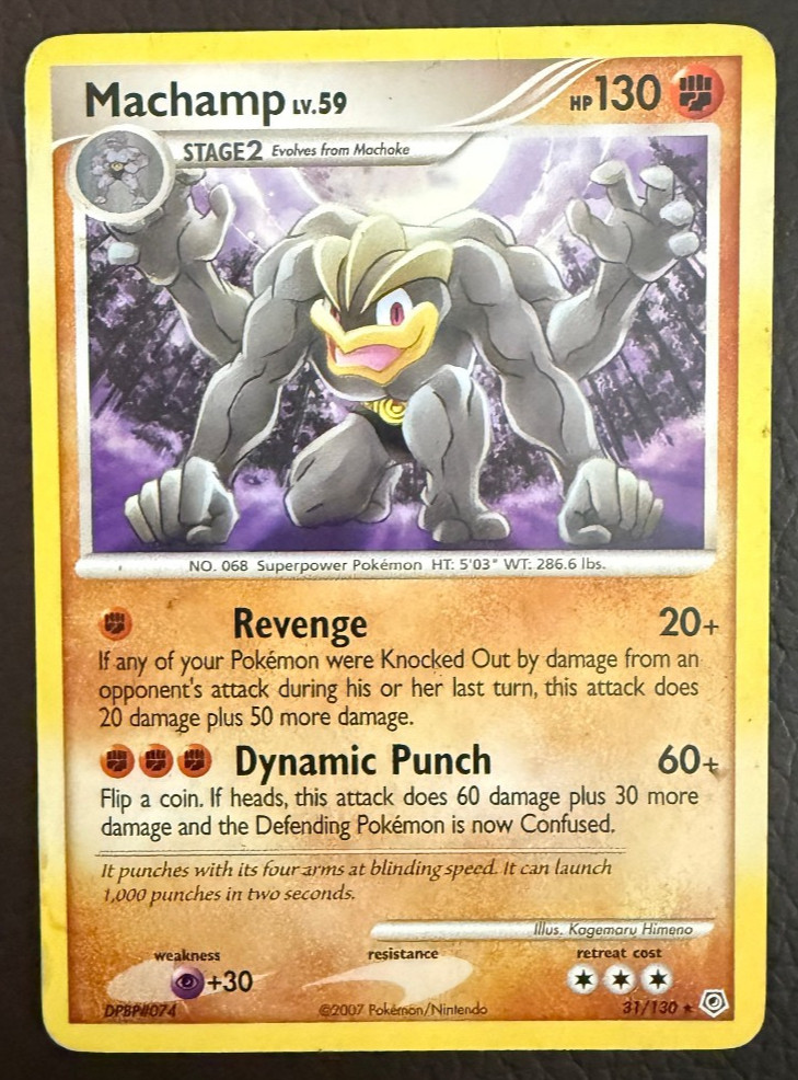 Machamp Pokemon Card - Lv.59 Rare Non Holo 31/130 Diamond & Pearl (2007)